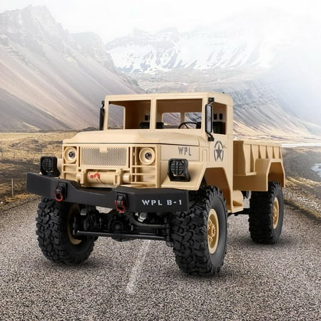 2.4G RC Jeep Electric Miitary Truck 1:16 Scale 4x4 4WD Off-Road Car with Lights CDICT
