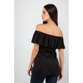 thumbnail image 4 of Blusa negra con olan AMAD Casual para mujer Talla M, 4 of 5