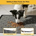 thumbnail image 3 of Pet Feeding Mat – Silicone Waterproof Dog Food Mat & Cat Food Mat with Raised Edge, Non-Slip Easy Clean Pet Food Placemat for Floor, 34"x22", Dark Gray, 3 of 10