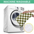 thumbnail image 6 of Olive Green and White Checkerboard Pattern Square Tablecloth,Waterproof Square Table Cover,Wipeable Spillproof Washable Table Cover for Home Kitchen Party Decor 60"x60"(152x152cm), 6 of 6