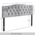 thumbnail image 4 of Castle Place Upholstered Tufted Headboard, Silver Grey Velvet, Queen, 4 of 6