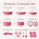 thumbnail image 3 of Juego de Cocina CAROTE 18 piezas Cerámica Antiadherente Rosa, 3 of 7