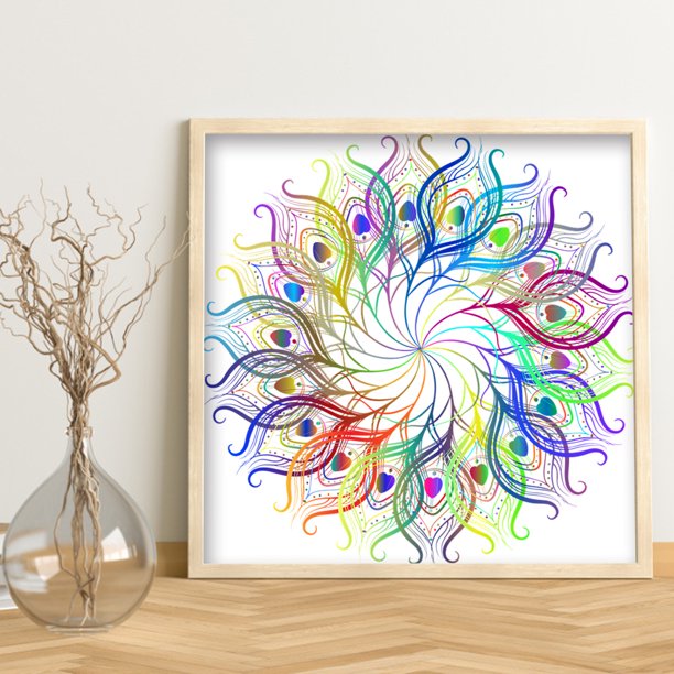 Cuadros Decorativos Patrón de línea de mandala de pintura de diamante Diamante de imitación redondo completo Ndcxsfigh Nuevos Originales