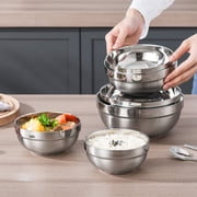 Double Layer Insulation Stainless Steel Bowls Salad Bowl Deep Dish Tableware