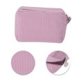 thumbnail image 4 of Unique Bargains 1 Pc Large Striped Pattern Makeup Bag for Travel Rose Red Seersucker, 4 of 6