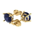 thumbnail image 2 of Clara Pucci 4Ct Blue Sapphire Round Cut VVS1 Push Back Stud 18k Solid hypoallergenic Gold Designer Earrings For September, 2 of 7
