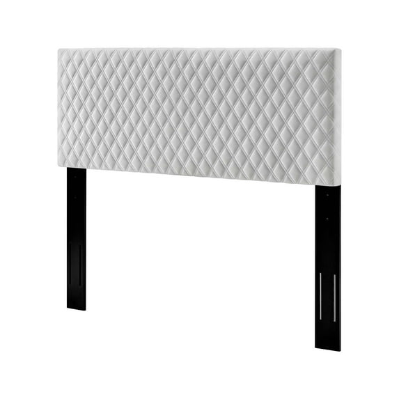 Headboard, Full Queen Size, Velvet, White, Modern Contemporary Urban Design, Bedroom Master Guest Suite