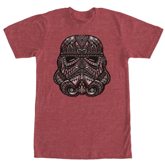 Men's Star Wars Tribal Stormtrooper Helmet  Graphic Tee Red Heather 2X Large