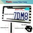 thumbnail image 2 of Black American Flag License Plate Frames- 2 Pack Front Rear USA Patriotic Aluminum Car Tag Holder, 2 of 8
