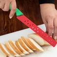 thumbnail image 6 of 16 Inch Fruit Vegetable Knives, Watermelon Cutter Red Green Butter Slicer with Sleeve, Stainless Steel Serrated Melon Cutter Kitchen Gadgets for Slicing Bread Fruits, Red, 6 of 7