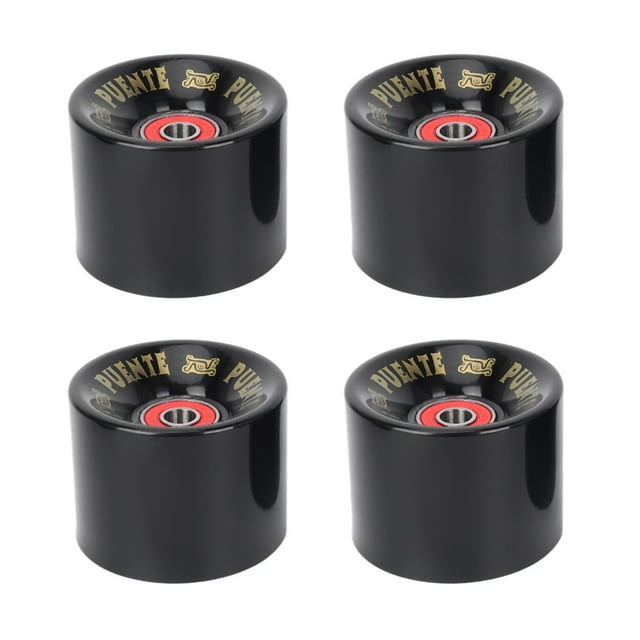 PUENTE 12 Pcs Roues de Skateboard Cruiser Roues en PU Roues Longues de Planche Cruiser avec Roulements ABEC-9