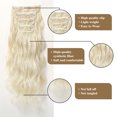 thumbnail image 2 of yeacher Long Curly Clip-In Hair Extensions, 22in Layered Synthetic Fiber, 190g Lightweight, Natural Look, Model NFP1011-2, 4-Piece Set for Daily Styling, 2 of 6