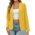 thumbnail image 2 of ZHOGXU Women's Coat Long Sleeve Open Front Solid Color Comfortable Slim Fit Jacket For Casual Daily Wear Yellow Xxxxxl, 2 of 5