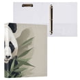 thumbnail image 3 of Panda Bamboo Leaves 3 Ring Binders 1.5 inch Hardcover File Folders with Interior Pockets A4 Size Organizer for School Office Hospital Set of 2, 3 of 8