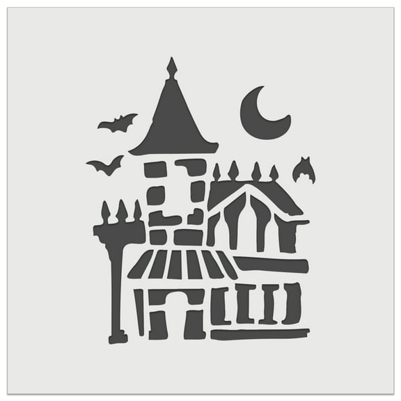 Spooky Haunted House Mansion Horror Halloween DIY Cookie Wall Craft Stencil - 5.5 Inch
