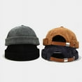 thumbnail image 2 of CoCopeanut Topi Wanita Korduroi Tanpa Tepi Topi Kubah Antik Topi Portabel Jalan Padat Topi Beanie Pria Multifungsi Musim Dingin Topi Hip Hop, 2 of 6