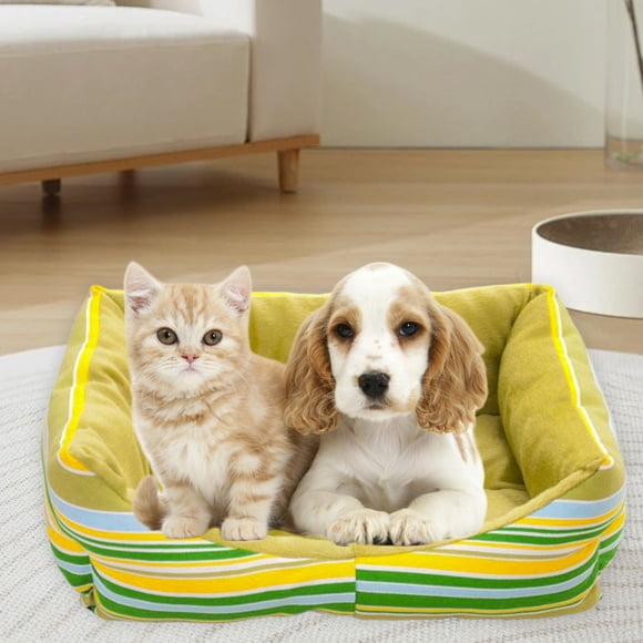 Seyotauo Pet Bed, Cozy Pet Bed, Christmas Stripe Memory Foam Dog Bed-Dog Sofa, Comfortable and Fluffy pet Bed, Durable and Machine Washable, Sofa Dog Bed Suitable for Small, Medium and Pets