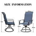 thumbnail image 4 of JMGJOY Patio Swivel Chair Set of 6, Outdoor High Back Textilene Rocking Chairs – 360° Rotating & 15° Reclining, All-Weather Metal Frame for Garden, Deck, Poolside (6, Blue, 6-Price), 4 of 6
