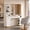 White+Gold, variant on Advwin Barber Salon Station with Display Shelf, Freestanding Hair Stylist Station with Storage, 3 Drawers, 2 Cabinets, Open Shelves & Tool Holders, Salon Furniture for Beauty Salon & Spa, White+Gold