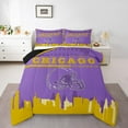 thumbnail image 2 of Sports Comforter Set,American Football Fans Bedding Sets Twin Size Rugby Player Bedding Comforter Sets Football Lovers Down Comforter Light Purple Yellow Quilt Set (Chicago), 2 of 7