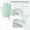 thumbnail image 3 of HEETLY Silicone Oven Mitts Heat Resistant 450 Degrees with Waterproof & Non-Slip Oven Gloves with Fingers, Silicone Oven Gloves Kitchen Mittens for Baking Cooking Barbecue, 3 of 6