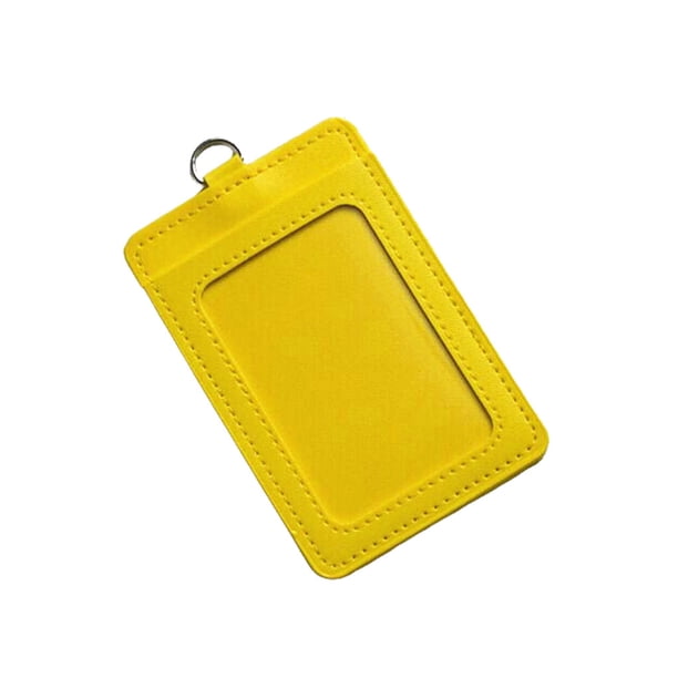 Inteprter 10 piezas de portatarjetas de identificación, suministros de oficina de negocios, funda protectora informal de colores, funda para tarjetas de Carpetas de archivos Vertical/Amarillo