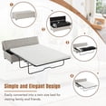 thumbnail image 4 of Euroco 63" Folding Ottoman Sleeper Bed with Mattress Convertible Guest Bed, Gray, 4 of 8