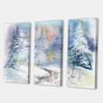 thumbnail image 3 of Designart ' Snowy River With Winter Landscape ' Traditional Canvas Wall Art Print, 3 of 3