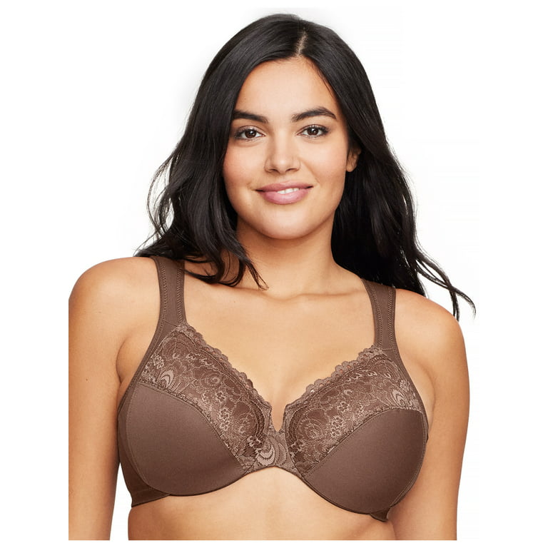  Womens Plus Size Wireless Bra Support Comfort Full Coverage  Unlined No Underwire Smooth Mochaccino 46C