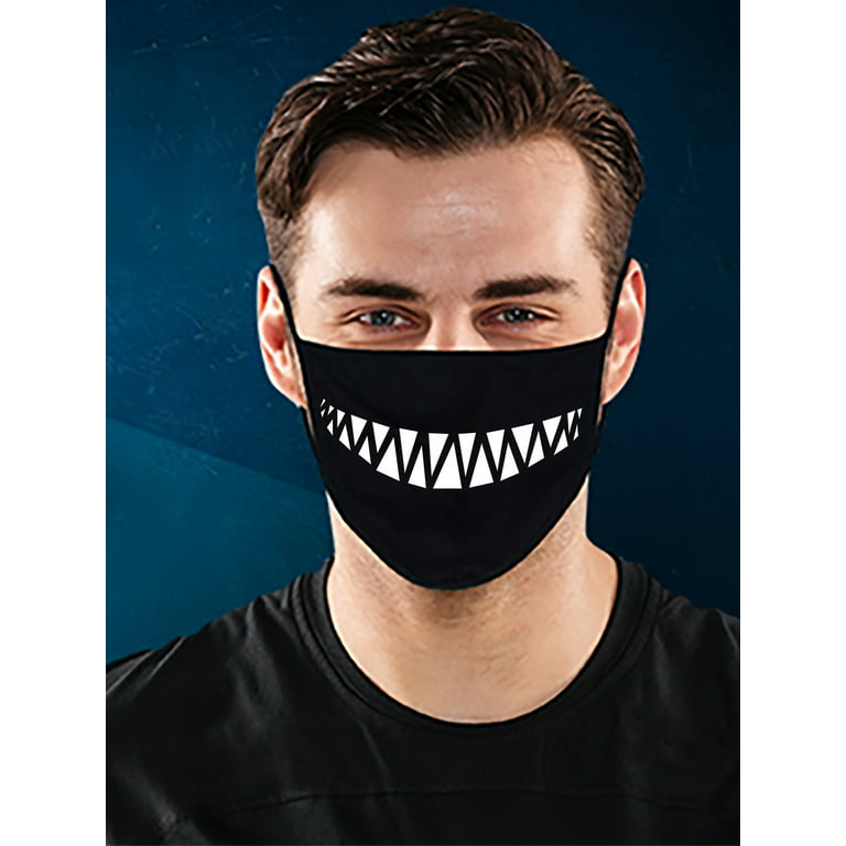 Teeth Face Teeth Mask Reusable Face Mask Cloth Mask 3 Layered 100% Cotton Breathable Face Mask Funny Gifts - Walmart.com
