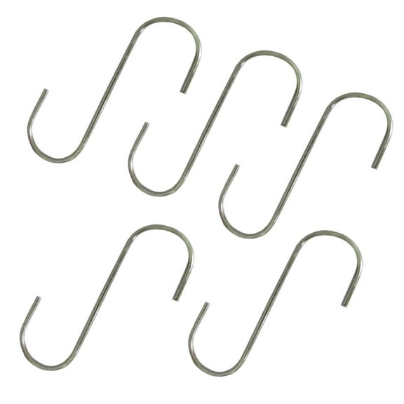 RAParts Five (5) New 5" Steel S-Hooks For Multiple Household and Yard & Garden Applications