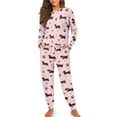thumbnail image 4 of DISNIMO Dachshund Paw Printed Women's 2 Piece Lounge Sets Fashion Long Sleeve Sleepwear with Long Pajama Pant Set Crew Neck Pajama Outfits, L, 4 of 7