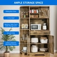 thumbnail image 4 of Dextrus 67" Farmhouse Pantry Storage Cabinet with Power Outlet ,Large Kitchen Pantry Buffet with Adjustable Shelves， Freestanding Hutch Cabinet with Doors & Microwave Shelf, Coffee Bar, Cupboard, 4 of 12
