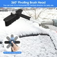 thumbnail image 4 of Moclever 2 in 1 Ice Scraper Extendable Car Snow Brush Frost Removal with 360° Pivoting Brush Head Sponge Grip 26.77-33.07in Length, White, 4 of 13