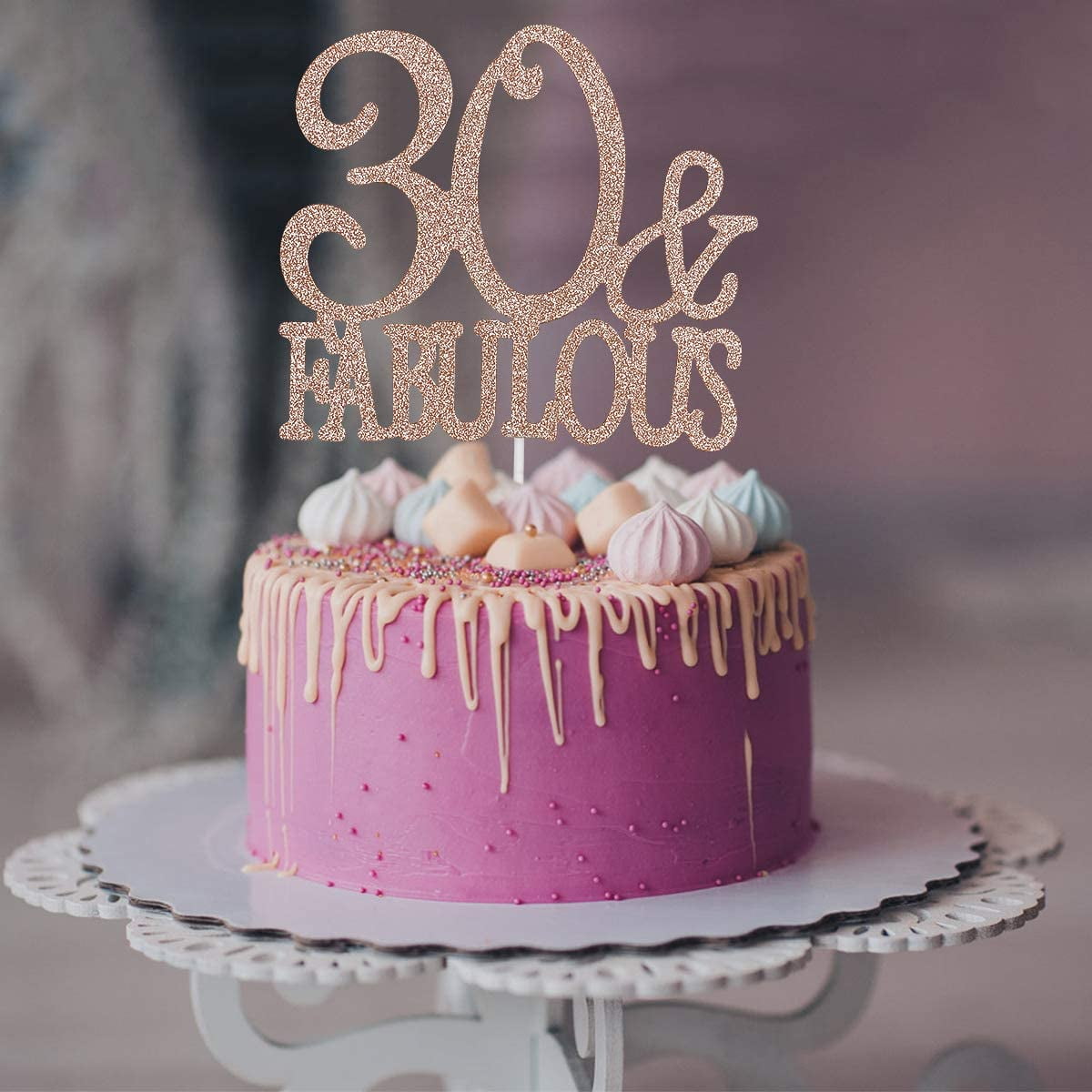 30 And Fabulous Cake Topper Rose Gold Glitter 30th Birthday Decorations 30 Birthday Cake Topper 30th Cake Toppers Thirty And Fabulous Cake Topper Walmart Canada