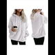 thumbnail image 3 of Sudadera con Capucha Extragrande para Mujer con Bolsillos, Sudadera de Forro Afelpado, Chaqueta A Cuadros, Abrigo. Gris 4XL, 3 of 7