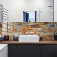 thumbnail image 4 of 4 Sheet Peel and Stick Backsplash Granite Kitchen Backsplash Stick Marble Backsplash Tile Peel and Stick Waterproof Wall Tile Decor for Bathroom Kitchen Cabinet Shower 4"x4", 4 of 9