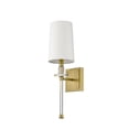 thumbnail image 4 of Z-Lite Sophia Transitional Steel Wall Sconce in Rubbed Brass and Beige, 4 of 7