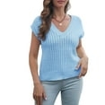 thumbnail image 2 of Suéter Sin Mangas De Punto Para Mujer ANGGREK Chaleco Azul Cielo L, 2 of 6