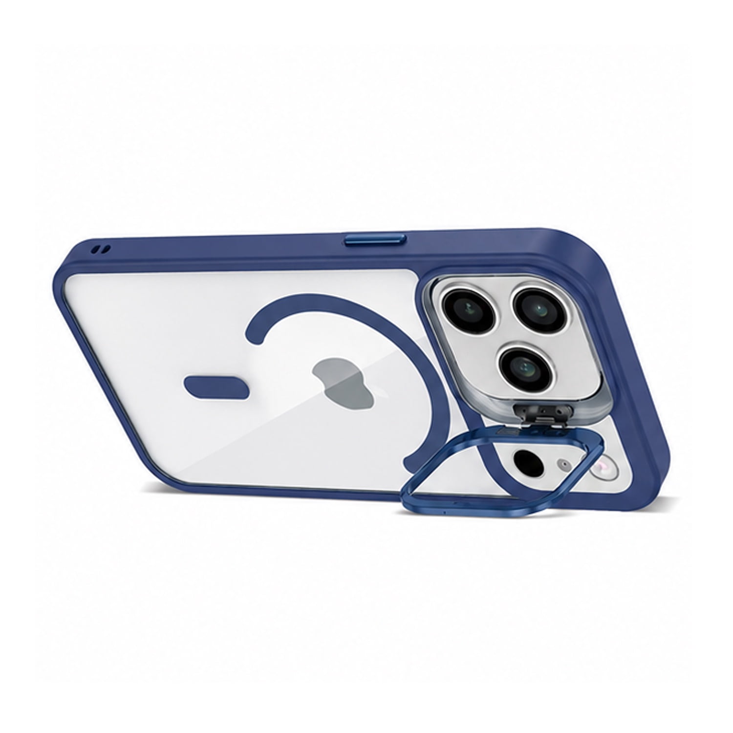 Clear Magnetic Case with Camera Cover for iPhone 17 Pro Max - Dark Blue