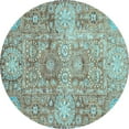 thumbnail image 1 of Ahgly Company Indoor Round Abstract Light Blue Modern Area Rugs, 4' Round, 1 of 4