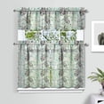thumbnail image 2 of Kitchen Curtains 36 Inch Short - 3 Panel Set, Hawaiian Sea Turtle Ocean Design, Tropical Underwater Marine Life Print, Rod Pocket Window Curtain, Easy Wash, 2 of 6