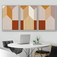 thumbnail image 2 of IDEA4WALL Framed Wall Art Print Set Geometric Orange 3D Illusion Polygons Abstract Shapes Illustrations Modern Decorative Multicolor Boho for Living Room, Bedroom, Office - 24"x36"x3 White, 2 of 5