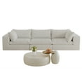 thumbnail image 6 of MAYEERTY 118.2" Cloud Sofa White Corduroy Fabric Deep Seat Double-Layer Design Removable Cushion No Assembly DIY Combination for Multi-Rooms, 6 of 6