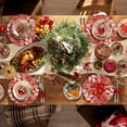thumbnail image 2 of Red Christmas Placemats Berry Round Placemats Seasonal Winter Xmas Round Table Mats for Dinner Table Setting Christmas Birthday Wedding Party Supplies, 2 of 5