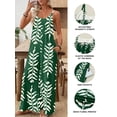 thumbnail image 4 of DOKOTOO Women Jumpsuits Boho Wide Leg Overalls Jumpsuits Summer Printed Jumpsuits Vacation Green XL US16-18, 4 of 10