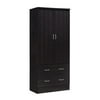 Hodedah Imports 2 Drawer 2 Door Wardrobe, Black