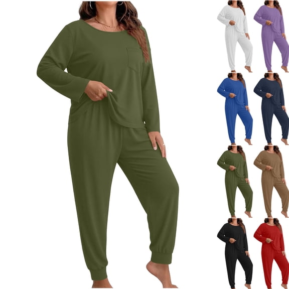 Bixock Maternity Pajamas Sets Long Sleeve Tops and Pants Set 2 Piece Loungewear Set Soft Breathable Plus Size Women Pajamas Set Maternity Clothings