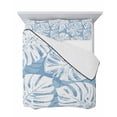 thumbnail image 7 of Quilts Twin Size Bedding Set, Light Blue Monstera Deliciosa Lightweight Quilted Comforter, Summer Botanical Tropical Soft Reversible Bedspread Coverlet with Pillow Covers for All Season, 68" x 86", 7 of 7