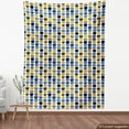 thumbnail image 4 of Ambesonne Abstract Fabric by the Yard Upholstery, Surreal Pattern Ornates, 2 Yards, Yellow Blue Charcoal Grey, 4 of 5